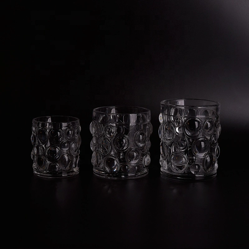 300ml Transparent customized candle jar glass candle holder in bulk