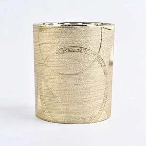12oz Gold leather glass candle jars