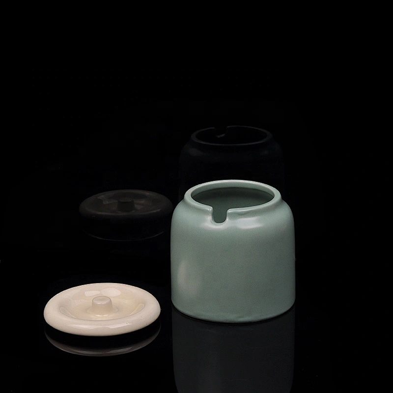 230ml Soft Green and White Ceramic Candle Jar Home Decoration