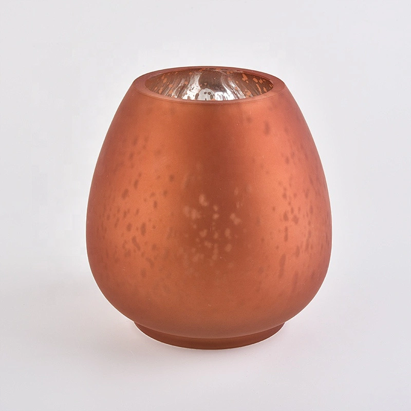 Wholesales matte luxury electroplated glass candle jar