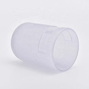 Cylinder customized striped candle vessel glass candle holder wedding centerpieces