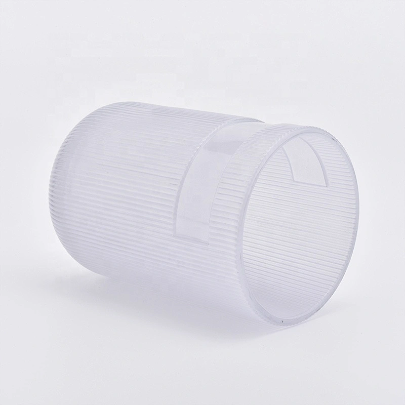 Cylinder customized striped candle vessel glass candle holder wedding centerpieces