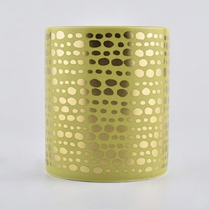 Hot selling bulk gold decorative unique ceramic candle jar for wedding