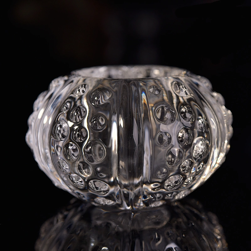 Coast glass candle holder embossed ball home decoration wholesale