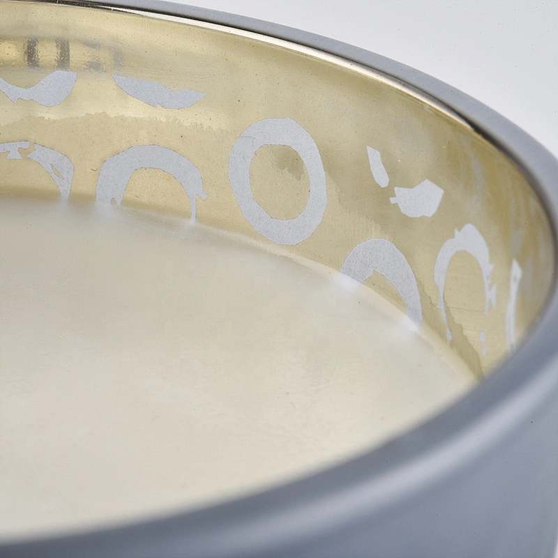 Sunny new design empty grey frosted glass candle jar holder