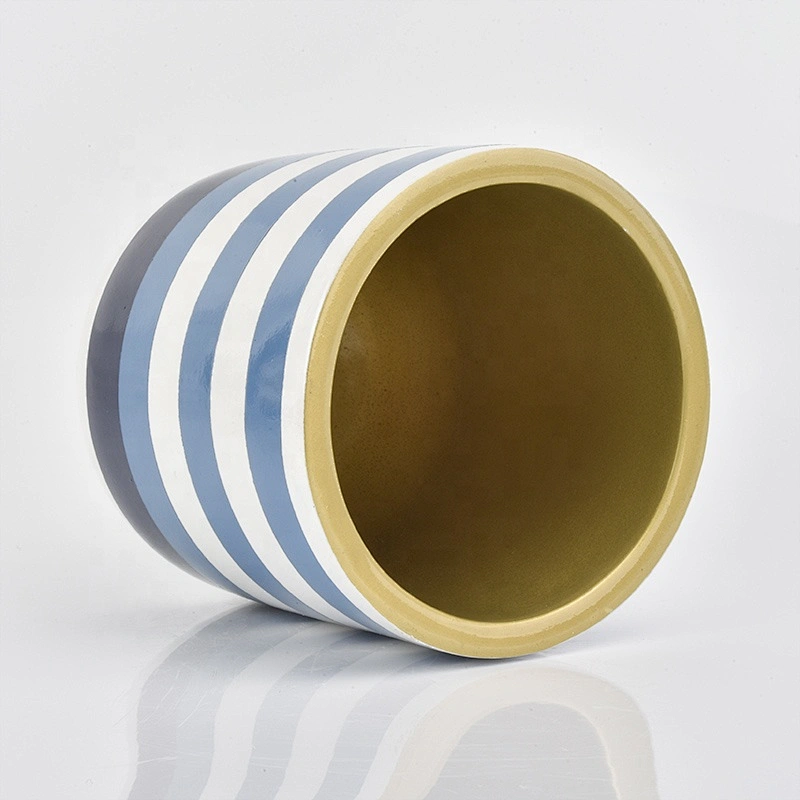 Round customized ceramic candle jar electroplating votive candle holders party decor