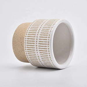 Custom ceramic candlestick stone candle jars home decoration