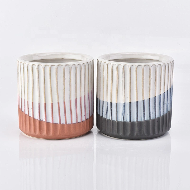Cylinder Frosted ceramic candle container votive candle vessel wedding centerpieces