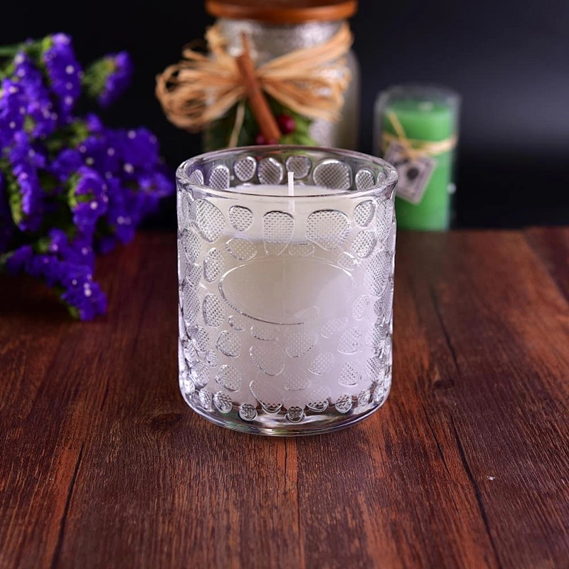 Luxury crystal clear tealight glass candle jars in bulk 8oz