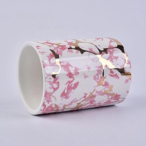 8oz 10oz Custom chinese pink votive ceramic candle jar
