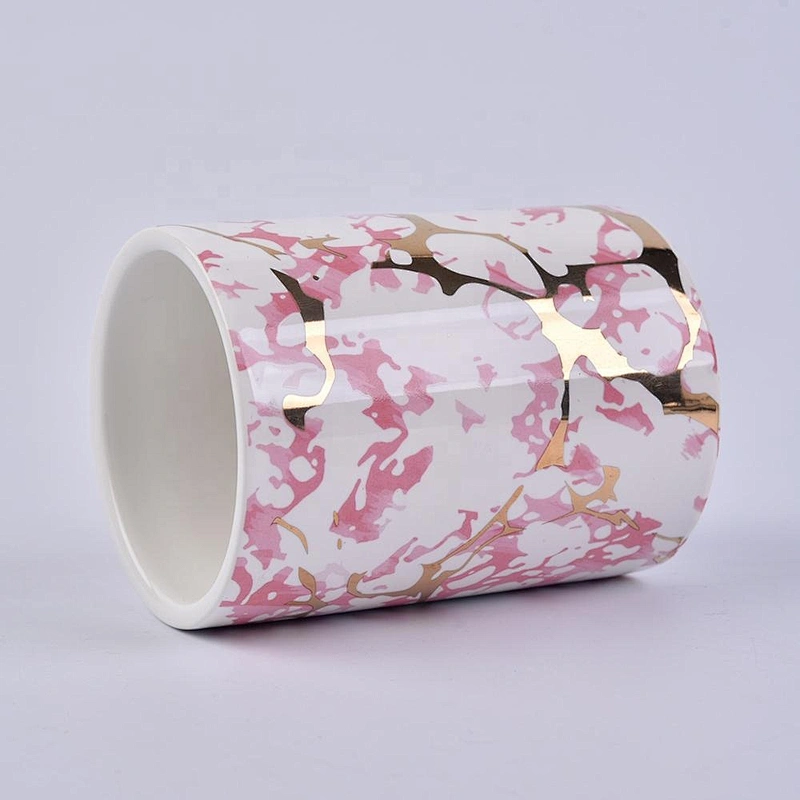 8oz 10oz Custom chinese pink votive ceramic candle jar