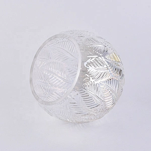 Clear Lotus leaf candle container votive glass candle vessel wedding decor in bulk