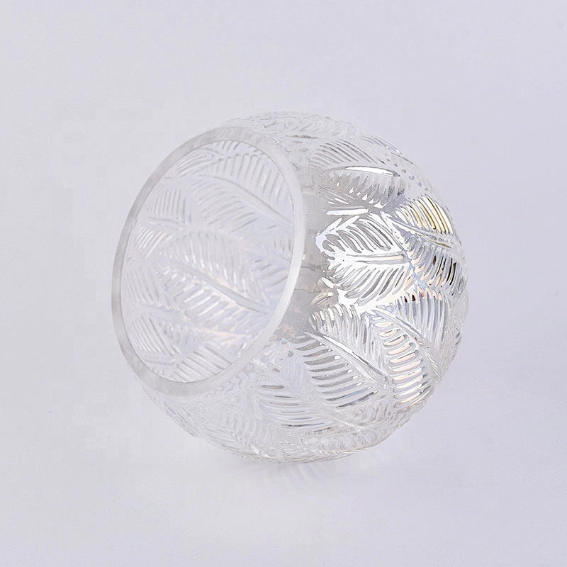 Clear Lotus leaf candle container votive glass candle vessel wedding decor in bulk
