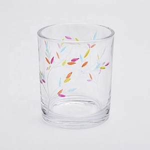 Wholesales 10oz Decal Glass Candle Holders for Soy Wax Home Decor