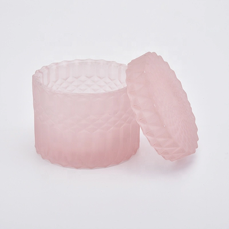 Matte recycled votive candle holders glass candle bottles with lid home decoration