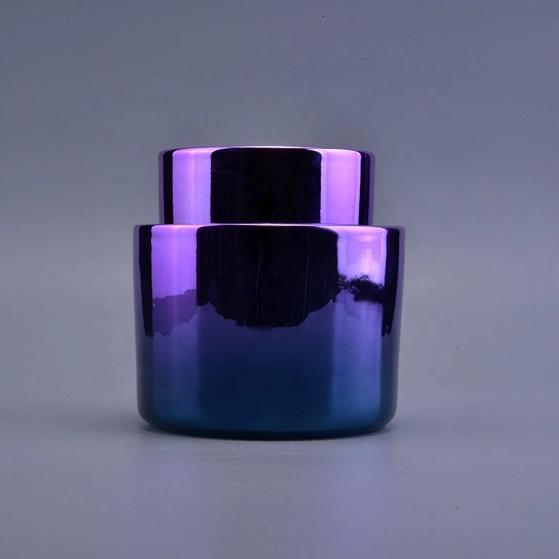 Plating ceramic candle iridescent jar table use