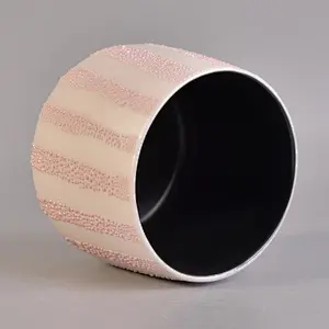 wholesales Round shape ceramic holder 12oz round candle tin