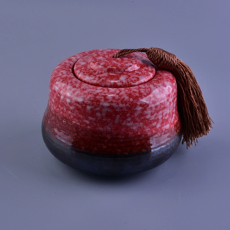 Wholesales customized menorah ceramic jar for lid
