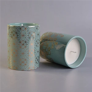 Home fragrance Sunny design candle jars decorative ceramic candle vessel wholesales