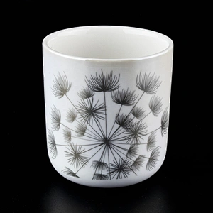 glossy white ceramic candle jars in bulk