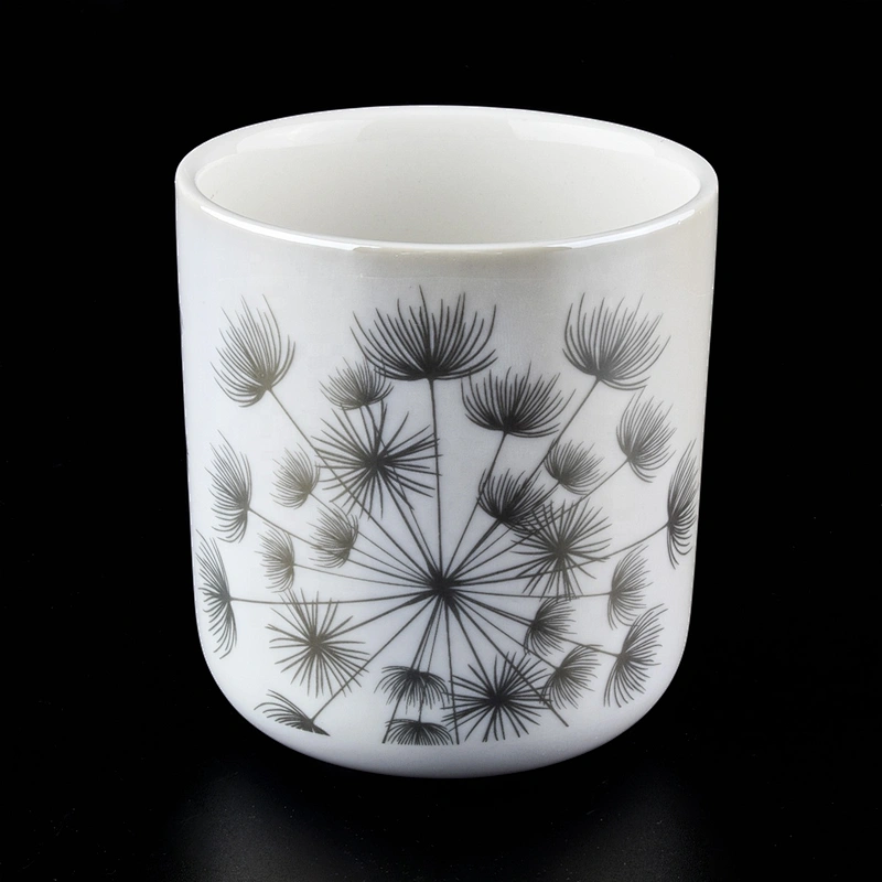 glossy white ceramic candle jars in bulk
