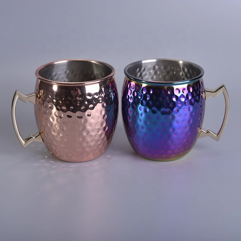 Stainless Steel Gold Mug Candle Jars Soy Wax Home Decor