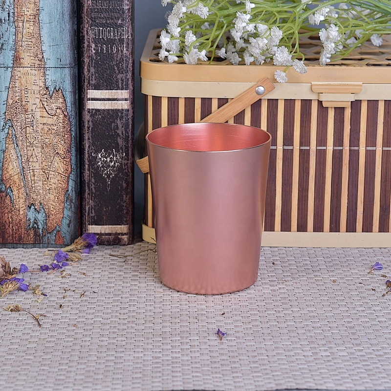 Aluminum Cylinder Pink Metal Candle Jars Metal Container for Wedding Decor in bulk