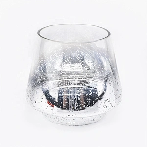 435ML Glass Candle Jar with Luxury Mercury Decorating Silver