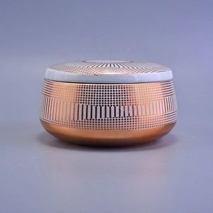 Wholesales Sunny design silver gold scented ceramic candle holder with lid