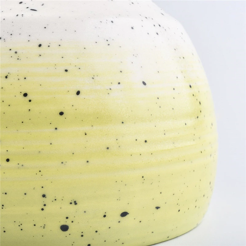 Sunny decorative ceramic candle vessel yellow color ceramic jars