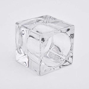 Wholesales Square Glass Candle Holders Thick Votive Candle Jars Home Decor
