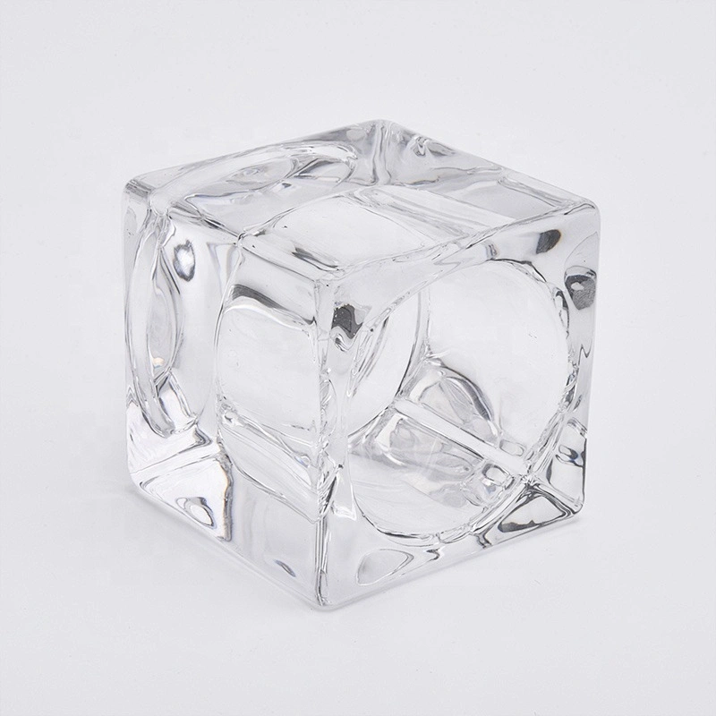 Wholesales Square Glass Candle Holders Thick Votive Candle Jars Home Decor