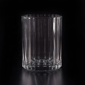 Clear Glass Candle cup stripe candle tumblers home Decor