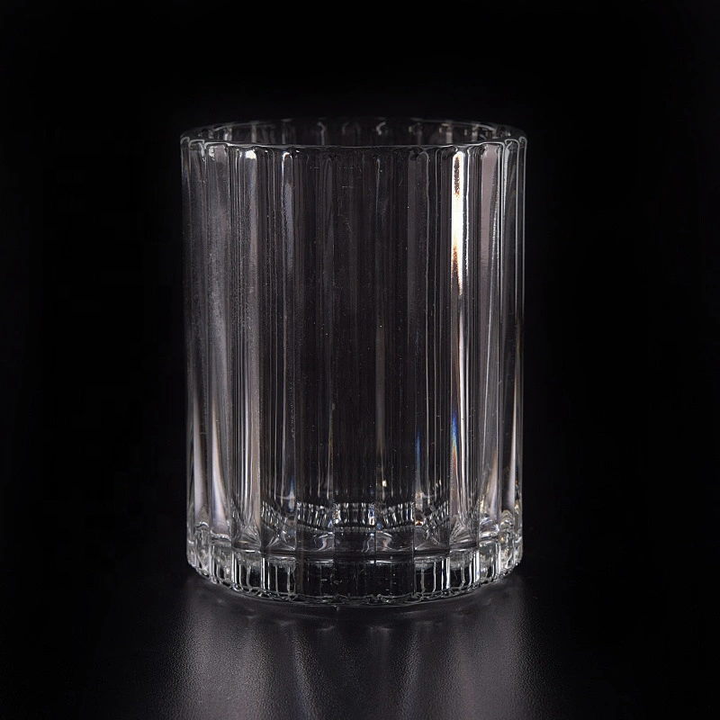 Clear Glass Candle cup stripe candle tumblers home Decor