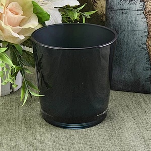 black glass candle jar wholesales, wax glass container