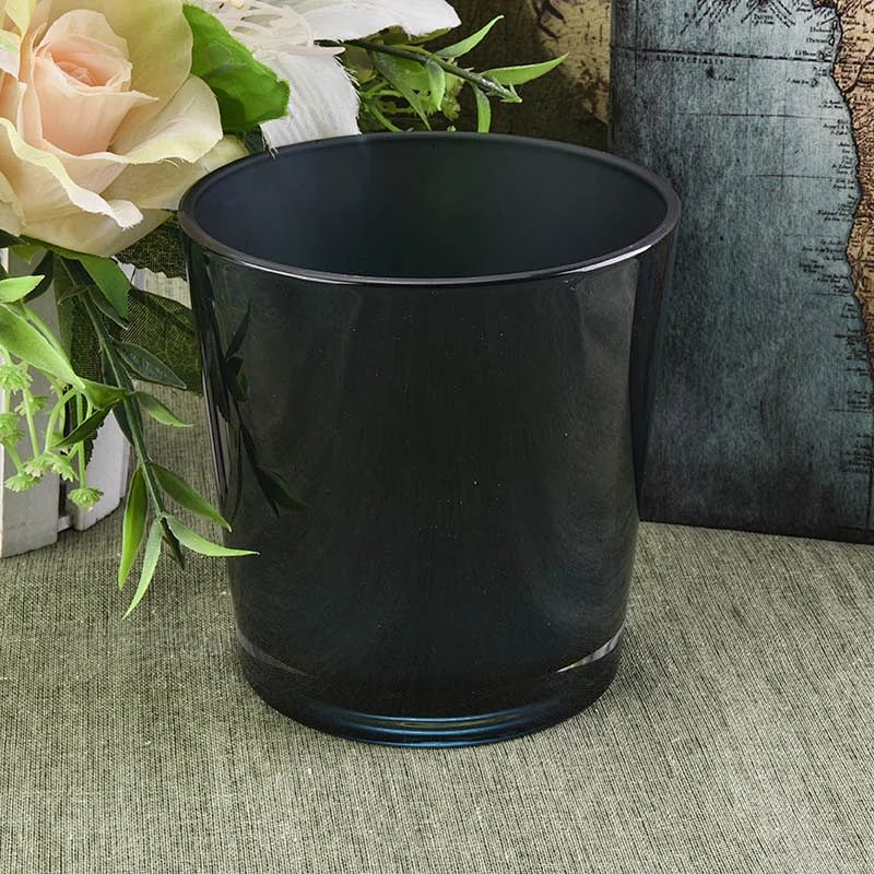 black glass candle jar wholesales, wax glass container