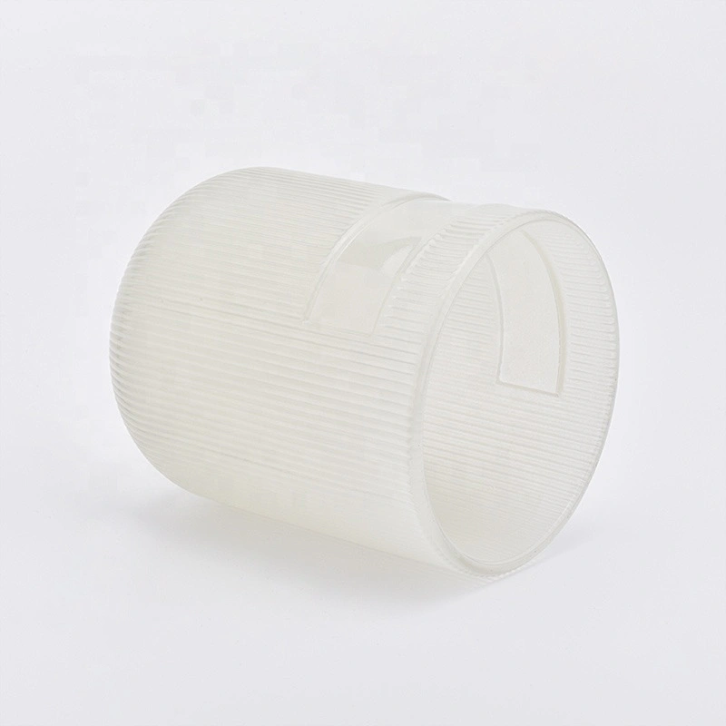 Empty customized striped candle container glass candle holder home decoration