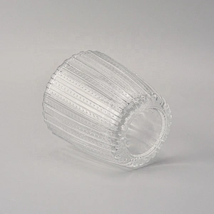 Classic clear glass candle jars lines and dots wholesale for home decoration