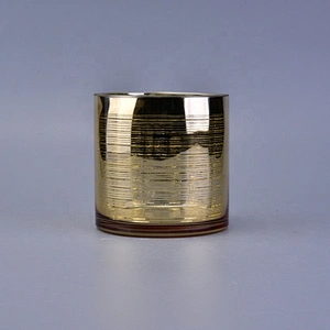 600ml Shinny Gold Glass Candle Holders Home Decoration