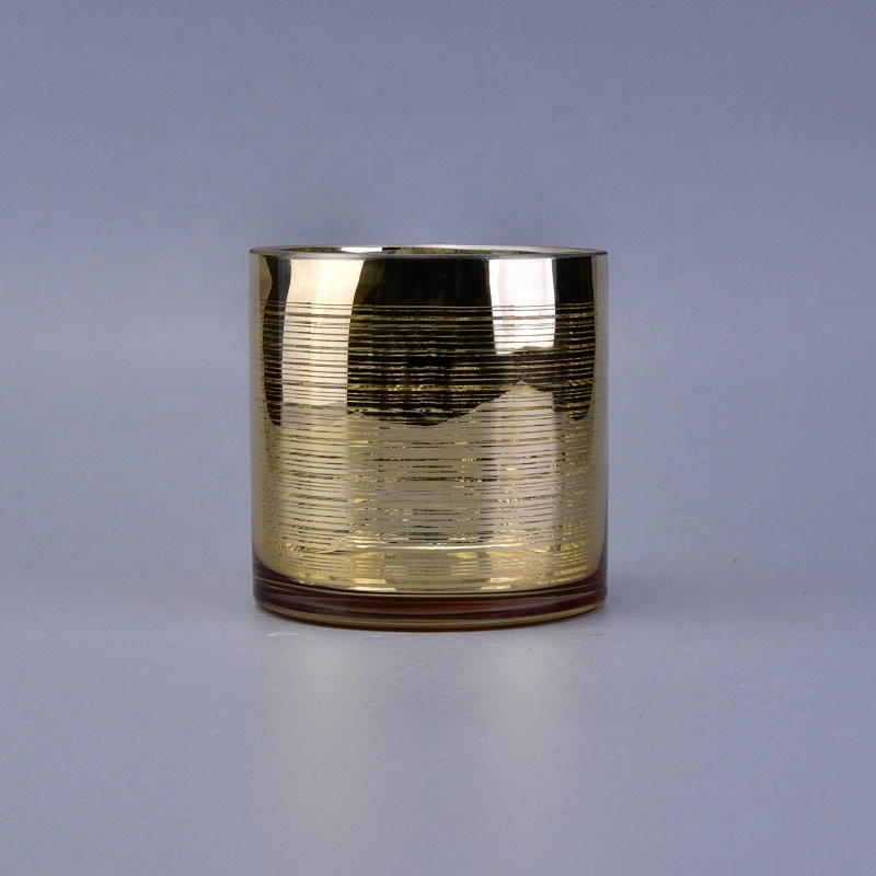600ml Shinny Gold Glass Candle Holders Home Decoration