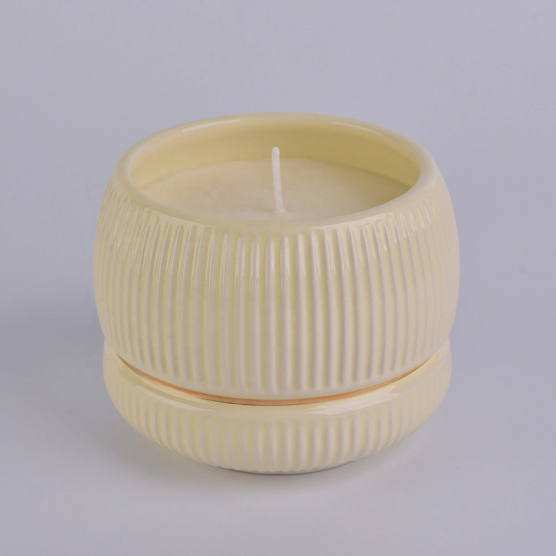 10oz 20oz Wholesales custom gold tealight ceramic candle holders