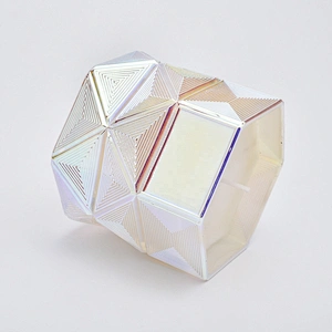 Supplier luxury Hexagon color tealight Glass candle holders