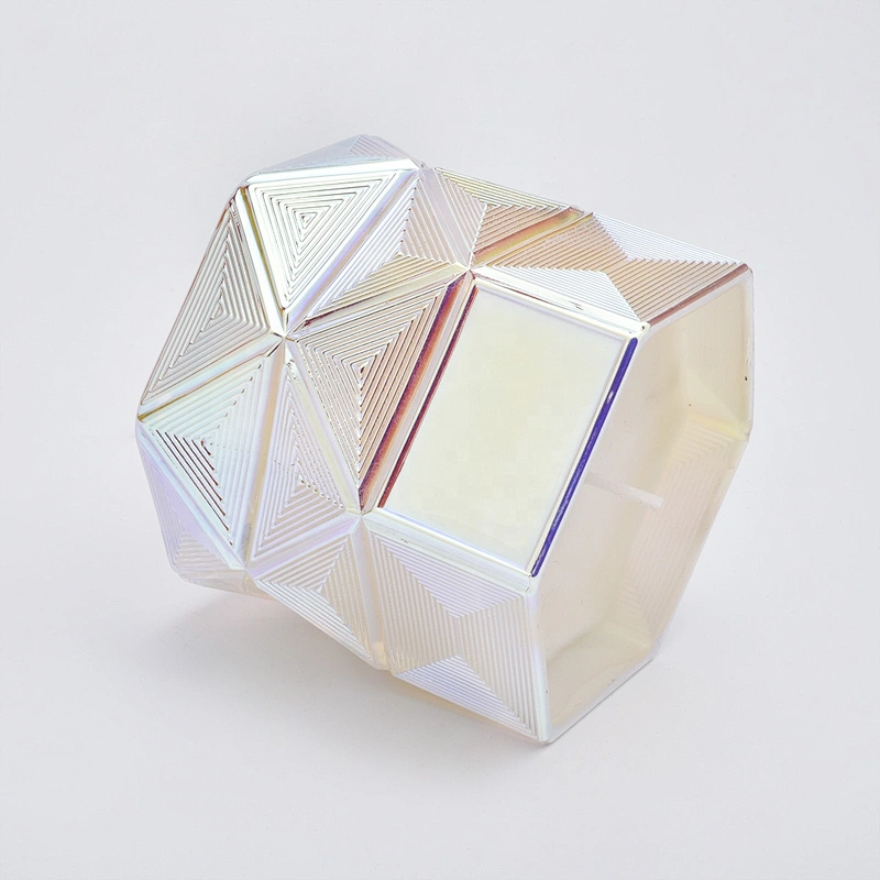 Supplier luxury Hexagon color tealight Glass candle holders