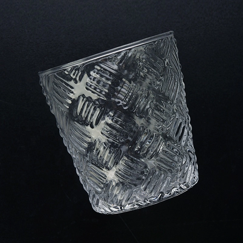 Clear handmade candle container glass tea light candle jar home decorative bulk