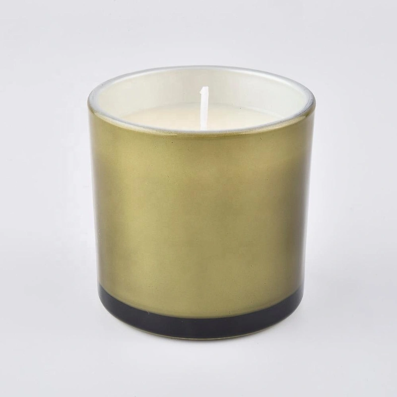 Metallic Gold Frosted Glass Candle Jars