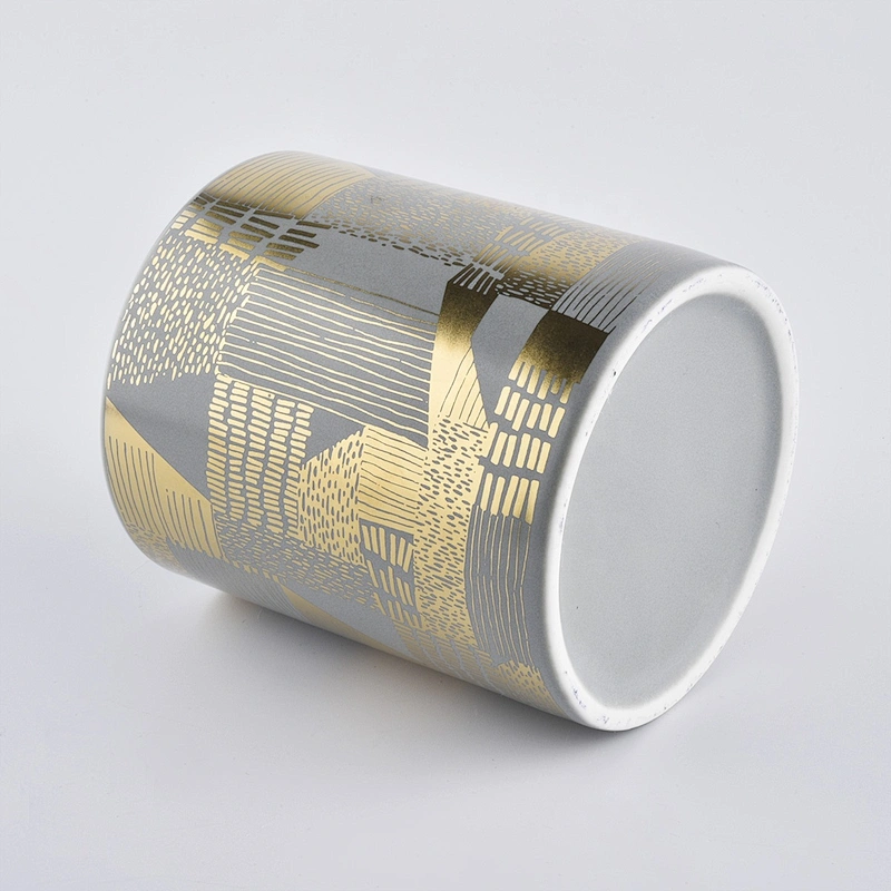 10oz Bulk decal printing cylinder candle ceramic holders