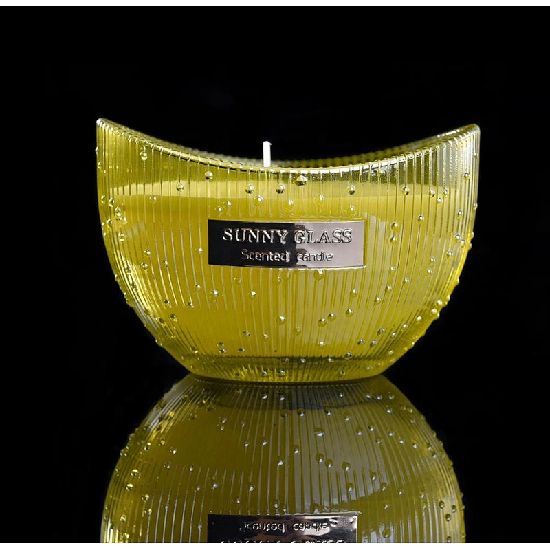 New design wholesales boat shape scented Glass Candle Jar