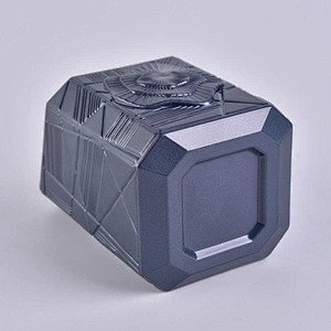 Home decoration luxury votive black Glass candle containers