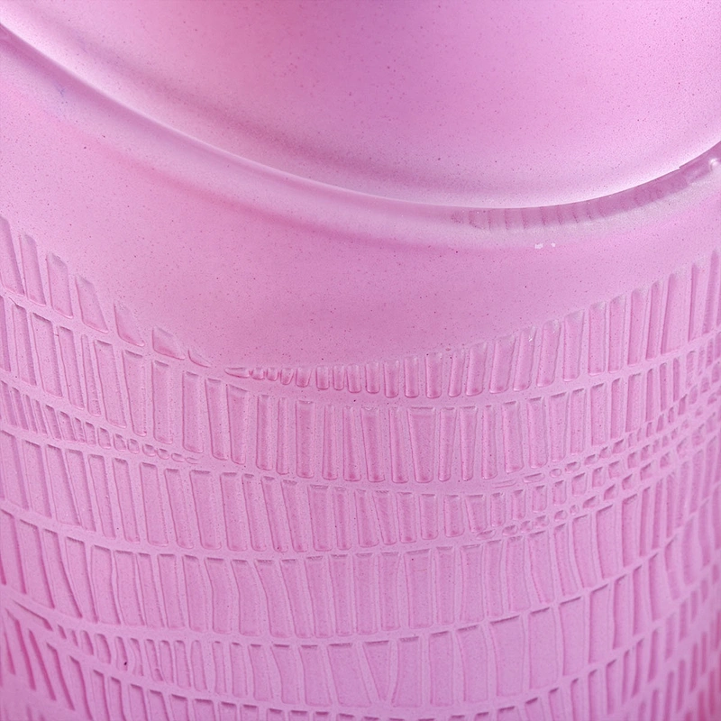 Sunny pink heart shape glass candle jar for wedding decoration