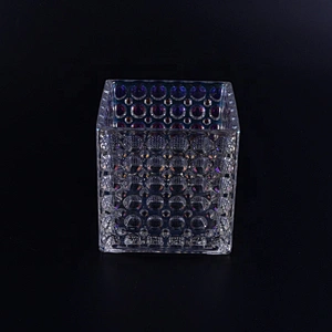 Supplier Luxury bubble custom square empty glass candle jars